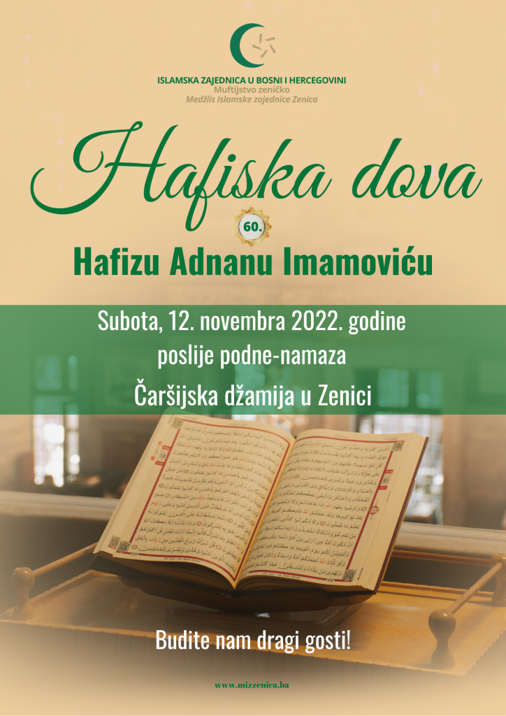 Hafiska Dova Hafizu Adnanu Imamovi U Med Lis Islamske Zajednice